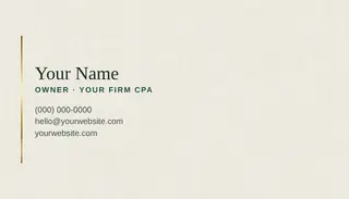 Accountant Business Card template — Classic Card · Paper & Forest