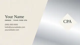 Accountant Business Card template — Diagonal Card · Forest & Platinum (Ivory)