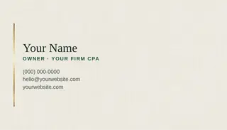 Accountant template — Classic Card · Paper & Forest