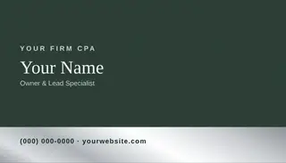 Accountant Business Card template — Band Card · Forest & Platinum