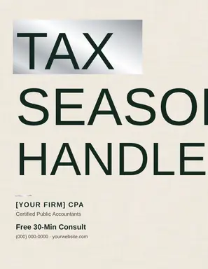 Accountant Flyer template — Bold Stack · Forest & Platinum (Ivory)
