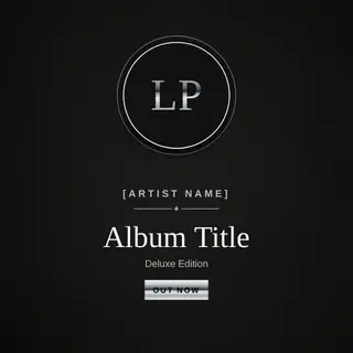 Album Covers template — Monogram Crest · Noir Chrome