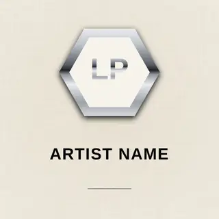 Album Covers template — Hex Emblem · Noir Chrome (Ivory)
