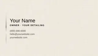 Auto Detailing Business Card template — Classic Card · Gloss Black & Red (Ivory)