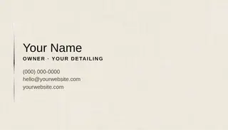 Auto Detailing template — Classic Card · Gloss Black & Red (Ivory)