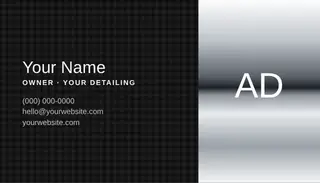 Auto Detailing Business Card template — Split Card · Gloss Black & Red