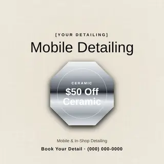 Auto Detailing Instagram Post template — Seal Offer · Gloss Black & Red (Ivory)