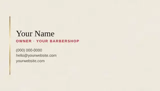 Barber template — Classic Card · Black, Cream & Red (Ivory)
