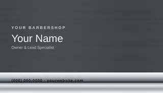 Barber Business Card template — Band Card · Gunmetal & Chrome