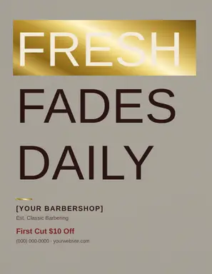 Barber Flyer template — Bold Stack · Cream & Oxblood