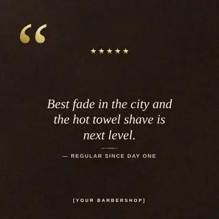 Barber Instagram Post template — Testimonial · Black, Cream & Red