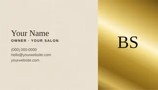 Beauty & Salon Business Card template — Split Card · Nude & Gold