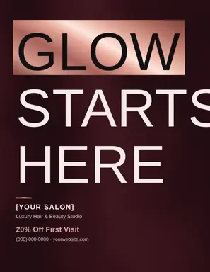 Beauty & Salon Flyer template — Bold Stack · Noir & Rose