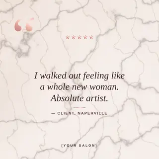 Beauty & Salon Instagram Post template — Testimonial · Blush & Rose Gold