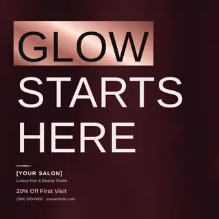 Beauty & Salon Instagram Post template — Bold Stack · Noir & Rose