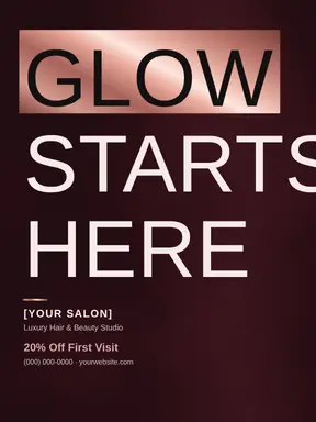 Beauty & Salon template — Bold Stack · Noir & Rose