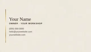 Carpentry Business Card template — Classic Card · Walnut & Brass (Ivory)