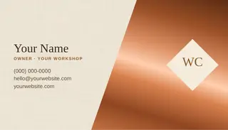Carpentry Business Card template — Diagonal Card · Oak & Cream