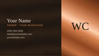 Carpentry Business Card template — Split Card · Ebony & Copper