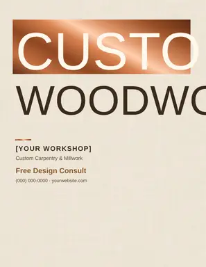 Carpentry Flyer template — Bold Stack · Oak & Cream