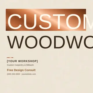 Carpentry Instagram Post template — Bold Stack · Oak & Cream