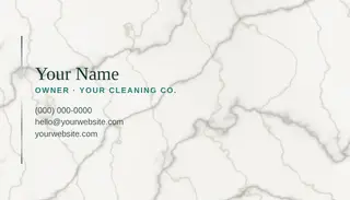 Cleaning Business Card template — Classic Card · Pearl & Teal