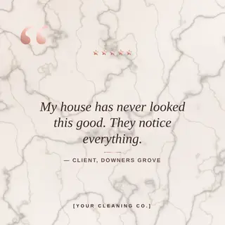 Cleaning Instagram Post template — Testimonial · Blush & Gold