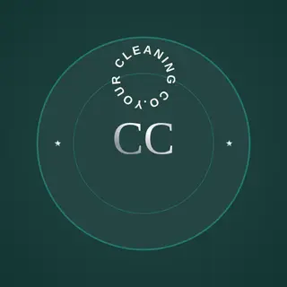 Cleaning Logo template — Circle Badge · Pearl & Teal (Noir)