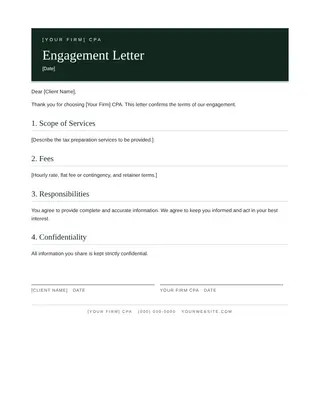 Accountant document template — Accountant Engagement Letter