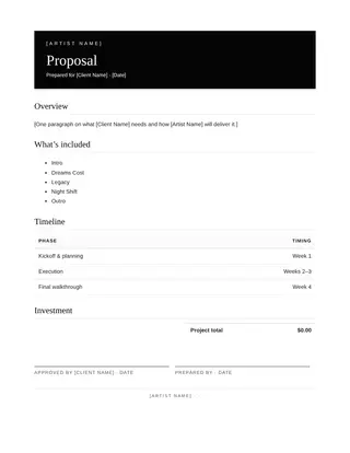 Album Covers document template — Album Covers Proposal