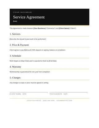 Handyman document template — Handyman Service Agreement