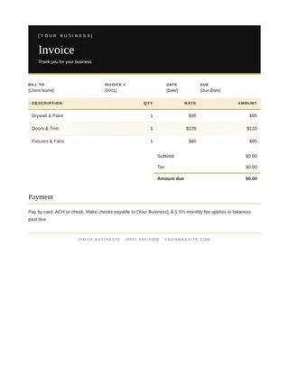 Handyman Invoice template — Handyman Invoice