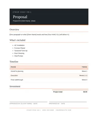 HVAC document template — HVAC Proposal