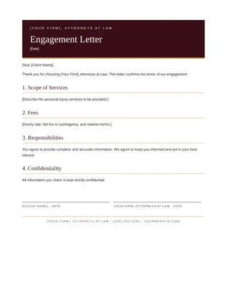 Lawyer document template — Lawyer Engagement Letter