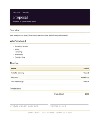 Music document template — Music Proposal