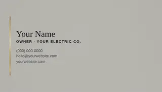 Electrician template — Classic Card · Paper & Volt
