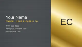 Electrician Business Card template — Split Card · Graphite & Yellow