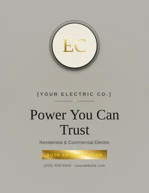 Electrician Flyer template — Monogram Crest · Paper & Volt