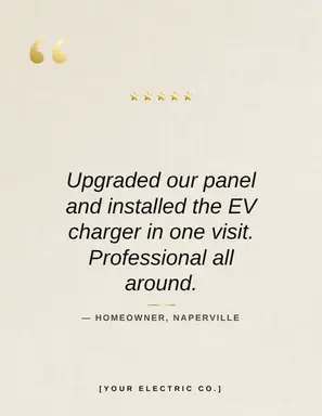 Electrician Flyer template — Testimonial · Midnight Volt (Ivory)