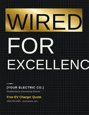 Electrician Flyer template — Bold Stack · Midnight Volt