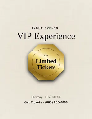 Entertainment & Events Flyer template — Seal Offer · Midnight & Gold (Ivory)