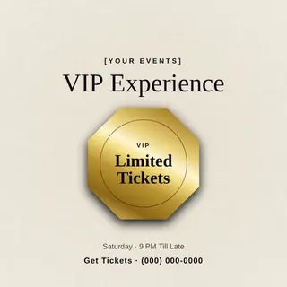 Entertainment & Events Instagram Post template — Seal Offer · Midnight & Gold (Ivory)