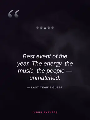 Entertainment & Events Poster template — Testimonial · Neon Magenta