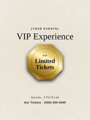 Entertainment & Events Poster template — Seal Offer · Midnight & Gold (Ivory)