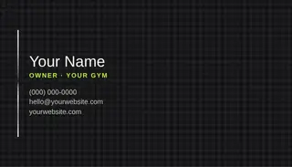 Fitness Business Card template — Classic Card · Carbon & Lime