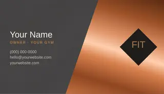 Fitness Business Card template — Diagonal Card · Stone & Bronze