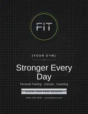 Fitness Flyer template — Monogram Crest · Carbon & Lime