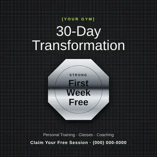 Fitness Instagram Post template — Seal Offer · Carbon & Lime