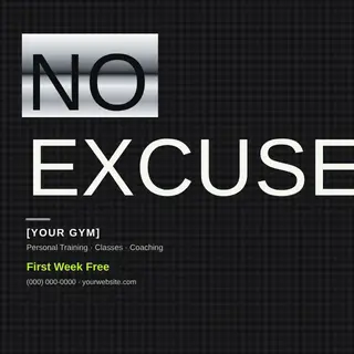 Fitness Instagram Post template — Bold Stack · Carbon & Lime