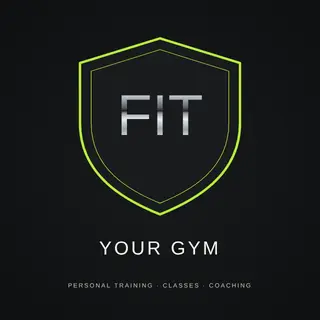 Fitness Logo template — Crest · Carbon & Lime